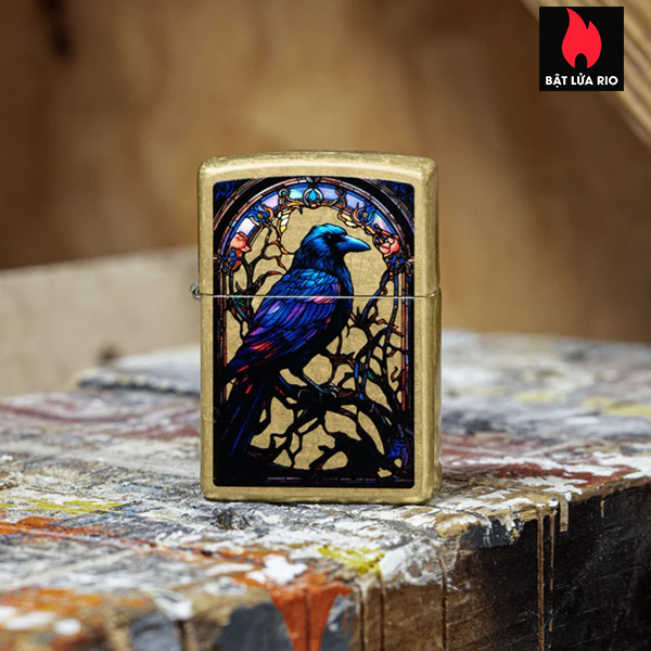 Zipp 46946 - Zippo Stained Glass Raven Street Brass 1
