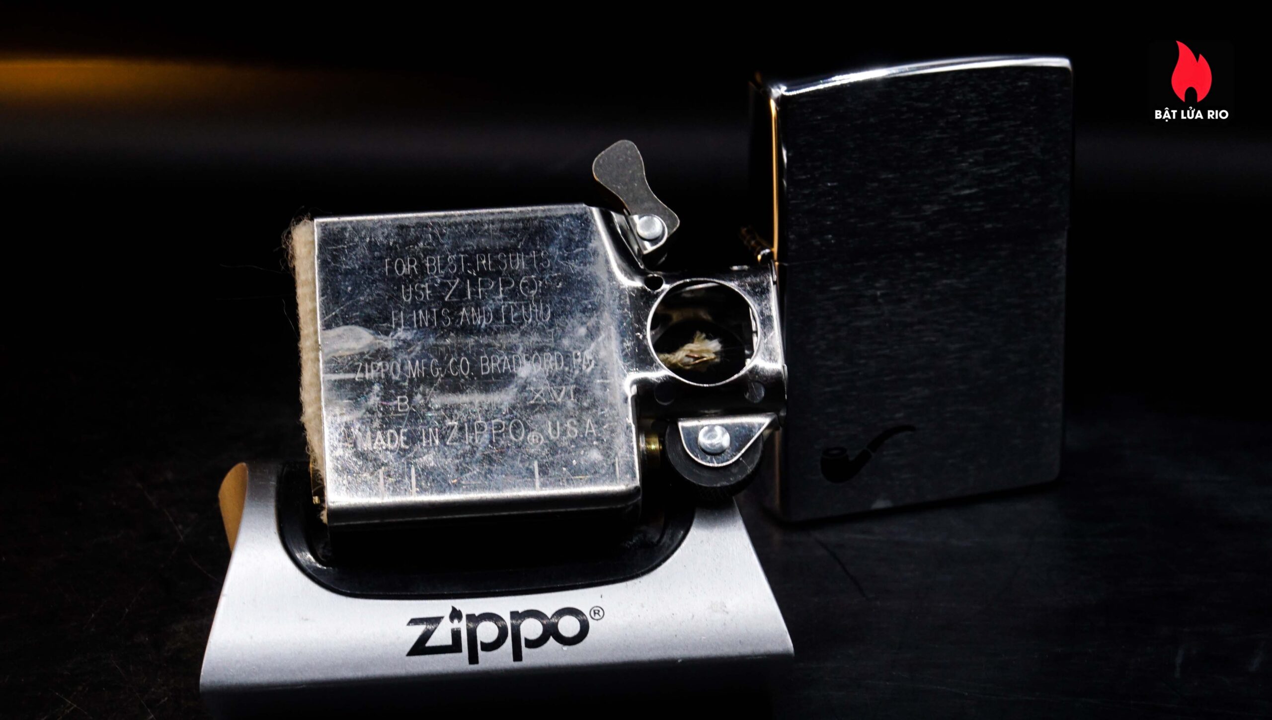 Zippo 2001 – Pipe Lighter – Brush Chrome 7