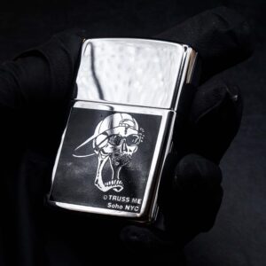 Zippo La Mã 1995 – Zippo High Polished Chrome – Truss Me Soho NYC – Skull Series #1 3