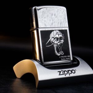 Zippo La Mã 1995 – Zippo High Polished Chrome – Truss Me Soho NYC – Skull Series #1 1