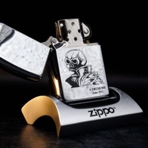 Zippo La Mã 1995 – Zippo High Polished Chrome – Truss Me Soho NYC – Skull Series #4 8