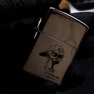 Zippo La Mã 1997 – Zippo High Polished Chrome – Truss Me Soho NYC – Skull Series #7 9