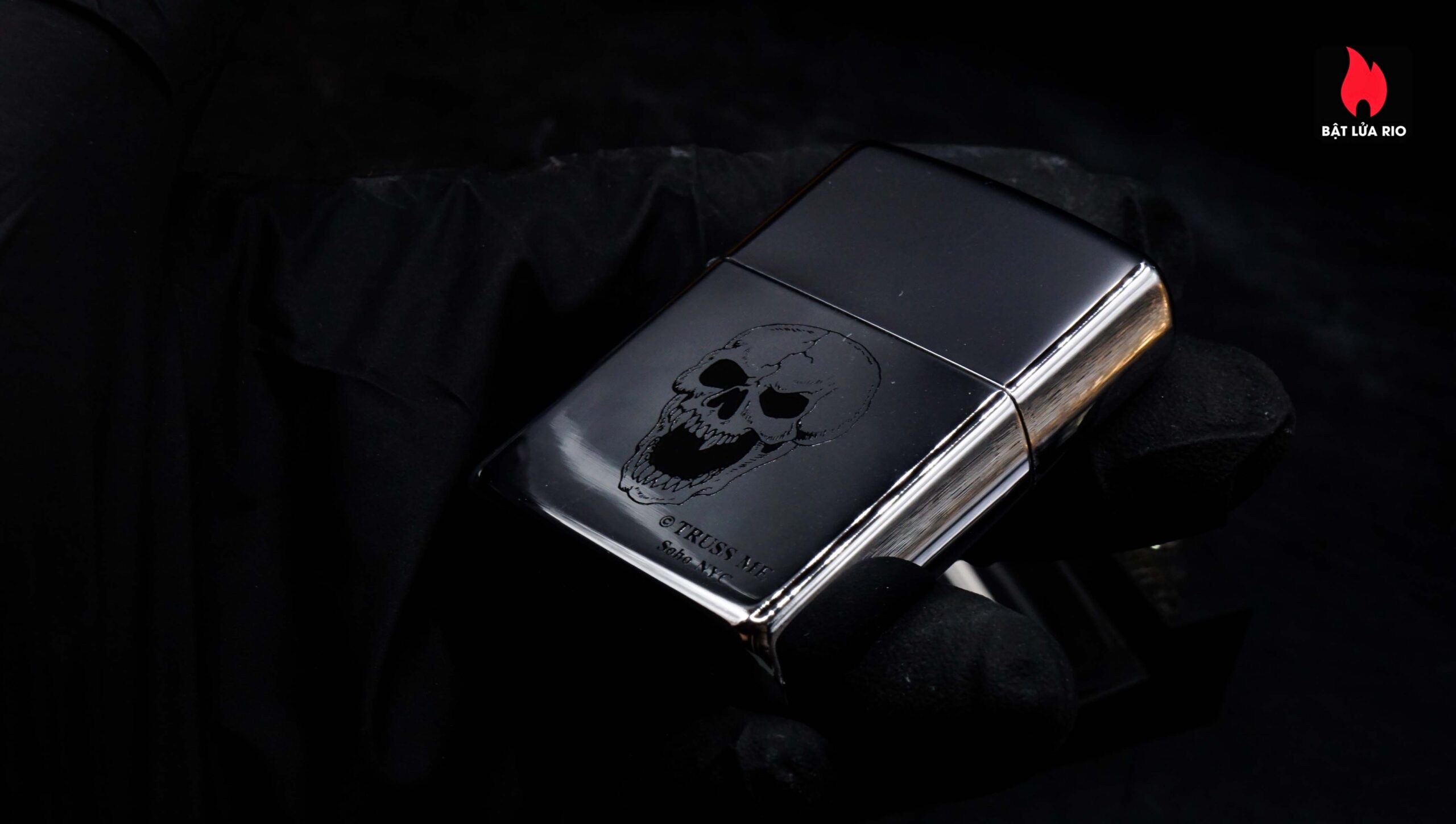 Zippo La Mã 1998 – Zippo High Polished Chrome – Truss Me Soho NYC – Skull Series #6 10