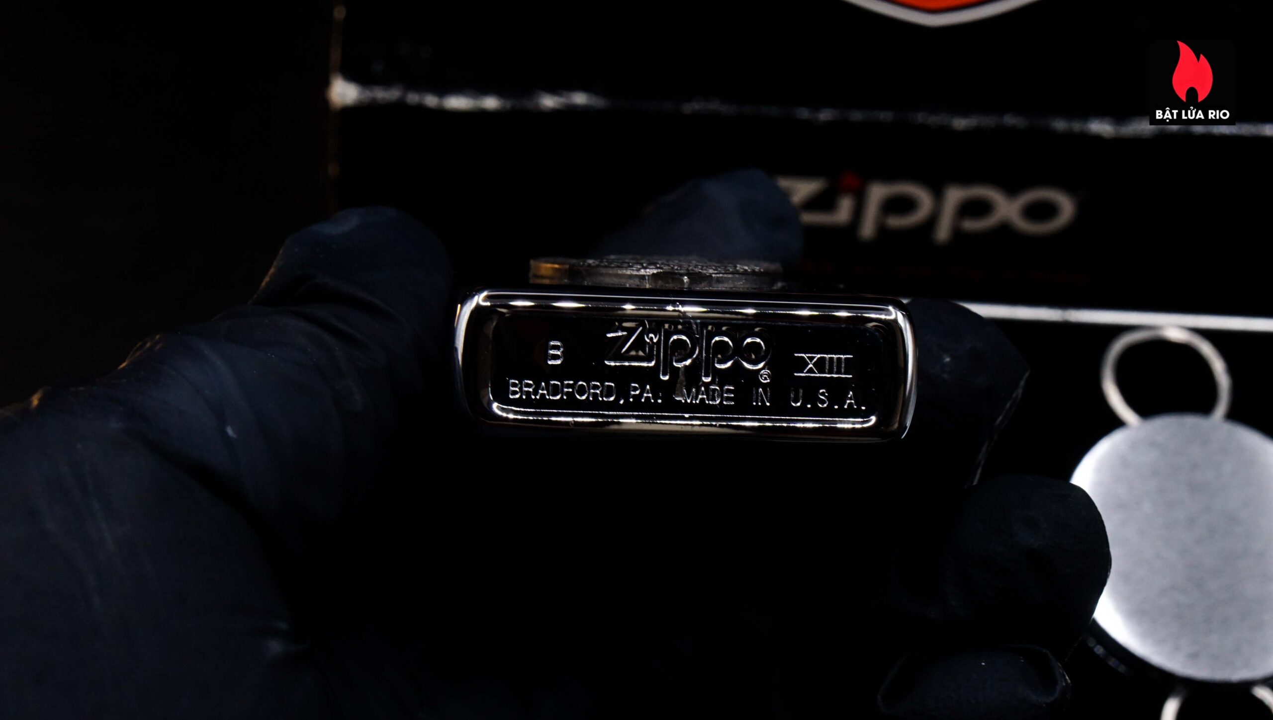 Zippo Set 1997 – Harley Davidson – Eagle on Tire Lighter/Keyholder Gift S 10