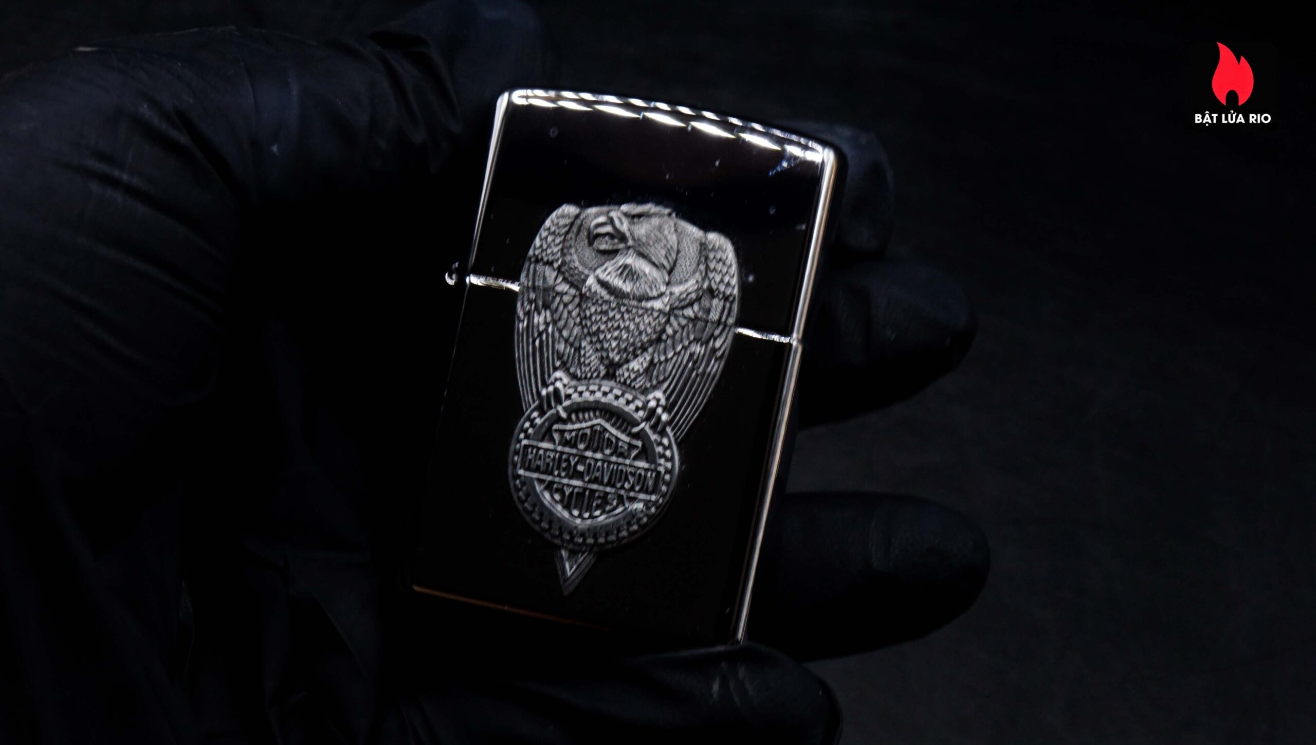 Zippo Set 1997 – Harley Davidson – Eagle on Tire Lighter/Keyholder Gift S 16