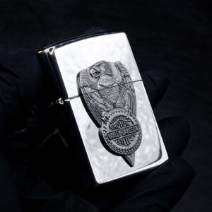 Zippo Set 1997 – Harley Davidson – Eagle on Tire Lighter/Keyholder Gift S 17