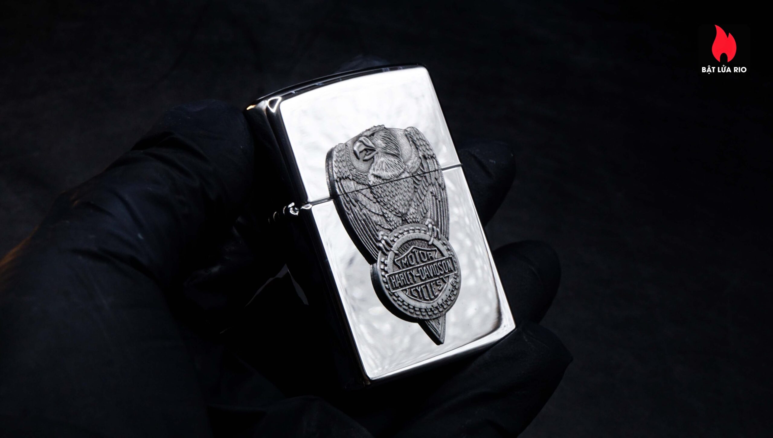 Zippo Set 1997 – Harley Davidson – Eagle on Tire Lighter/Keyholder Gift S 17