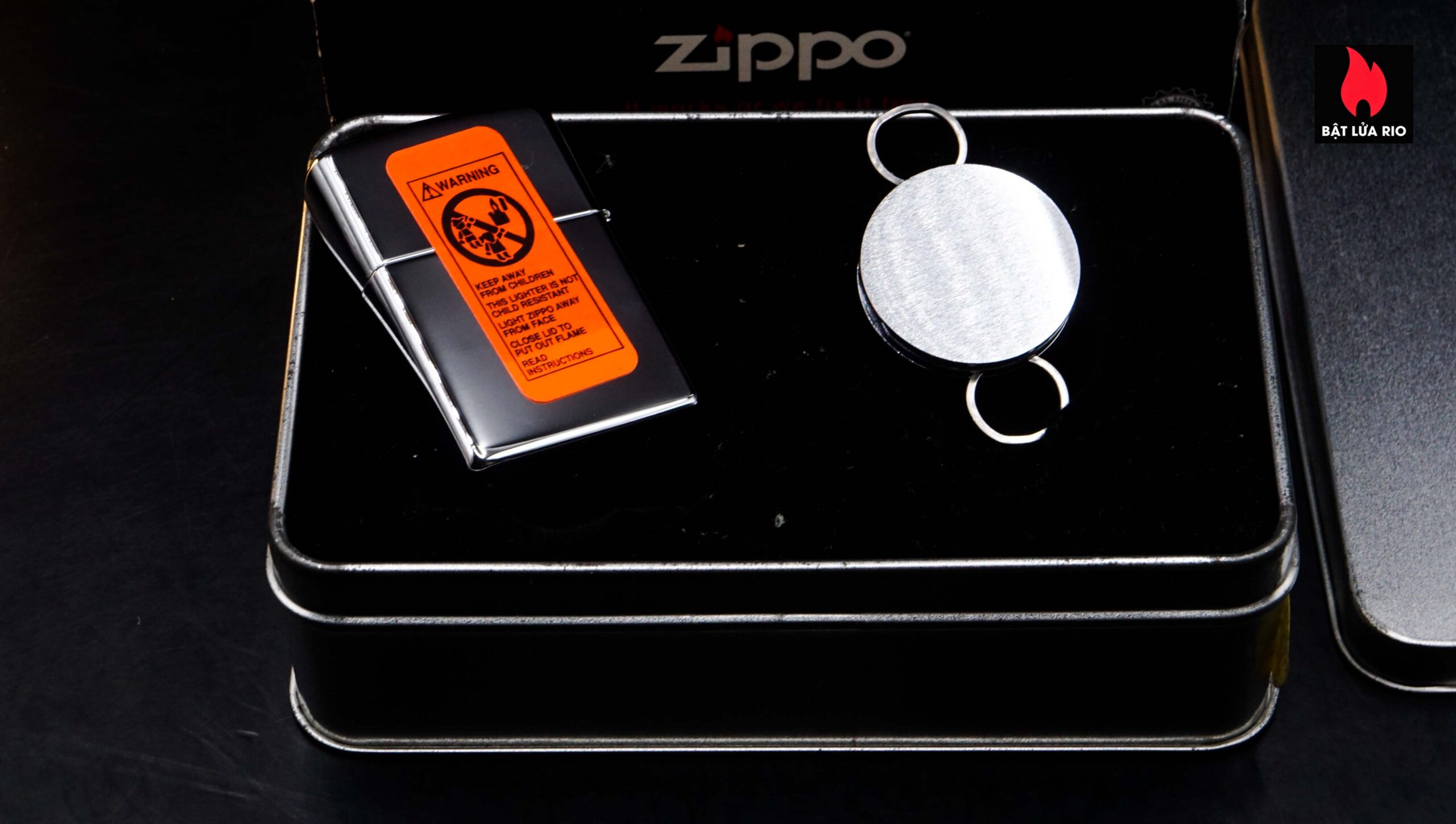 Zippo Set 1997 – Harley Davidson – Eagle on Tire Lighter/Keyholder Gift S 6