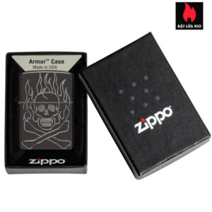 Zippo 46930 - Zippo Flaming Skull Armor® High Polish Black 3