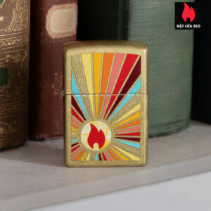 Zippo 46957 - Zippo Beaming Flame Street Brass 1