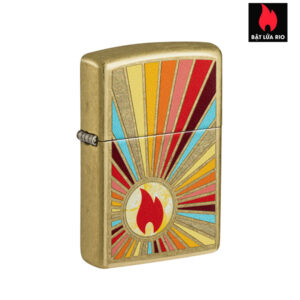 Zippo 46957 - Zippo Beaming Flame Street Brass