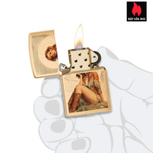 Zippo 46962 - Zippo Western Pinup Brushed Brass 3