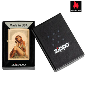 Zippo 46962 - Zippo Western Pinup Brushed Brass 4