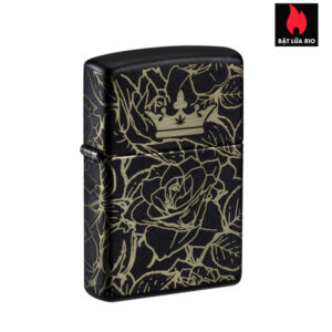 Zippo 47107 - Zippo Queen of Bud Dark Roses Black Matte