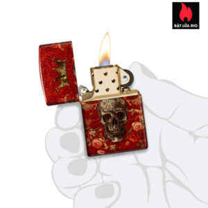 Zippo 47132 - Zippo Skull Heraldry Tumbled Brass 2