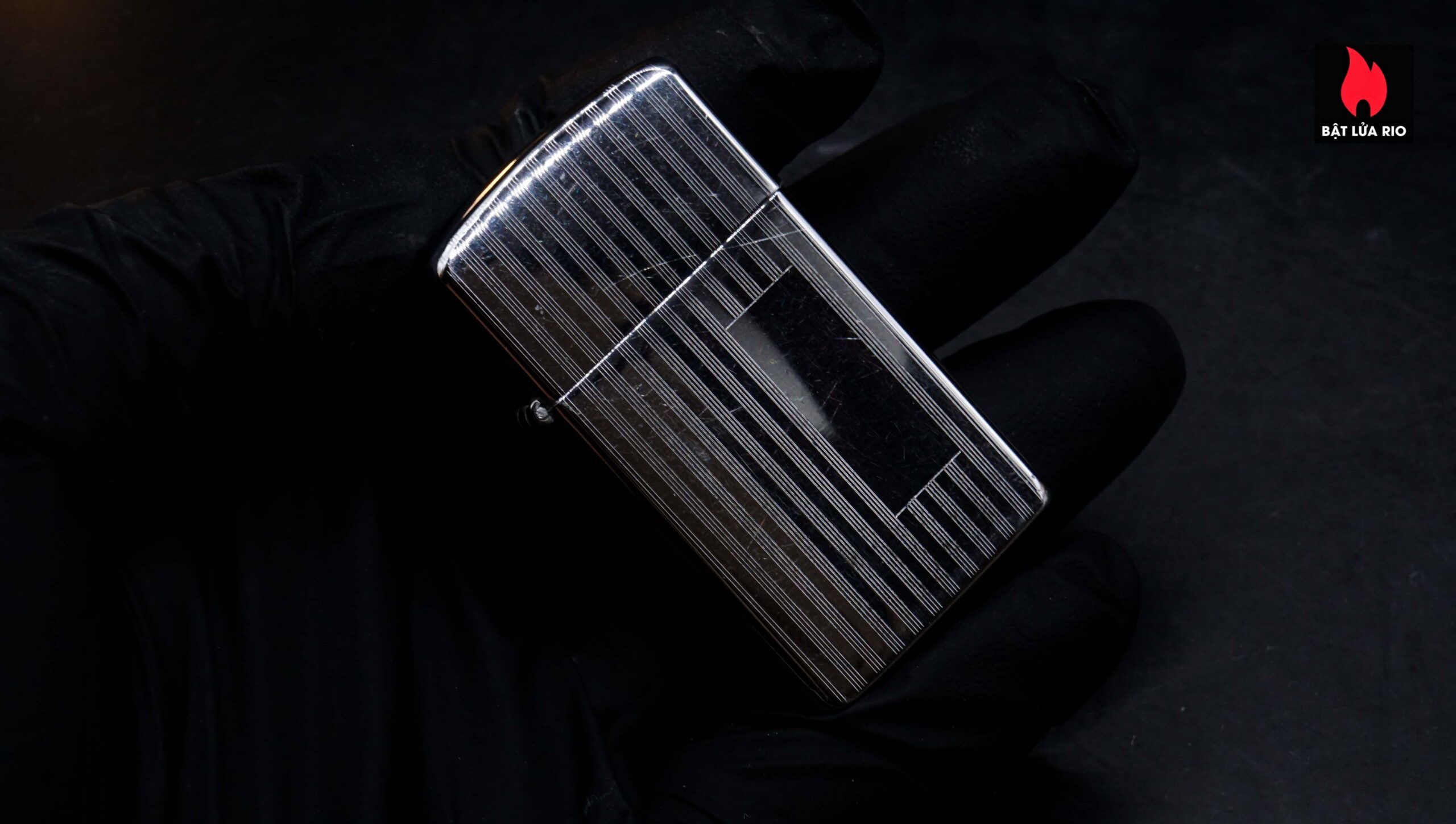 Zippo Slim Xưa 1957 – #1615 Ribbon – Cũ 10