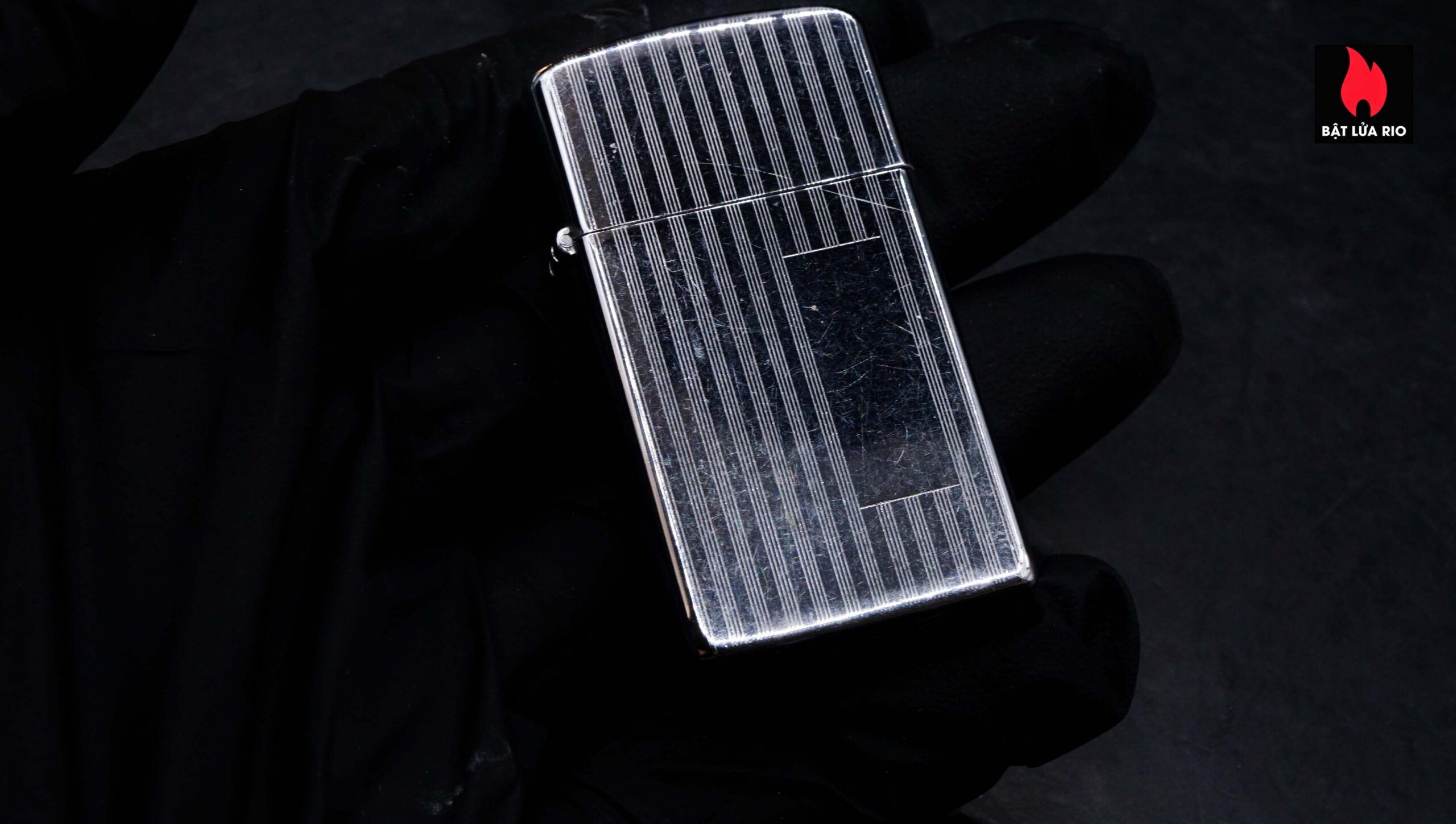 Zippo Slim Xưa 1957 – #1615 Ribbon – Cũ 4