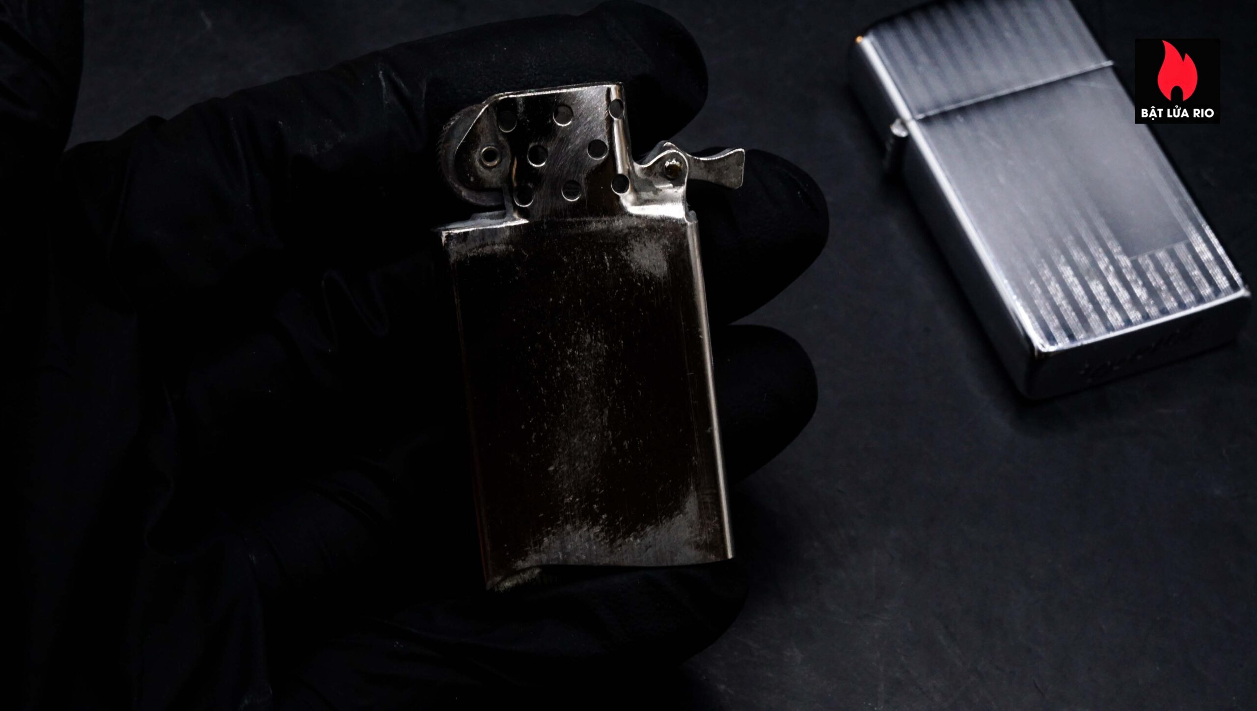 Zippo Slim Xưa 1957 – #1615 Ribbon – Cũ 8