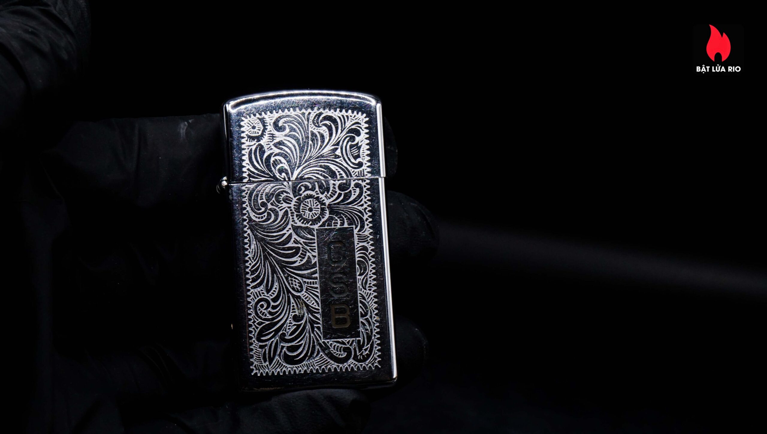 Zippo Slim Xưa 1983 – Venetian – Hoa Văn Ý – Cũ 16