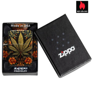 Zippo 47139 - Zippo Cannabis Tapestry Tumbled Brass 3