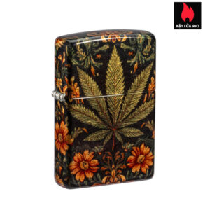 Zippo 47139 - Zippo Cannabis Tapestry Tumbled Brass