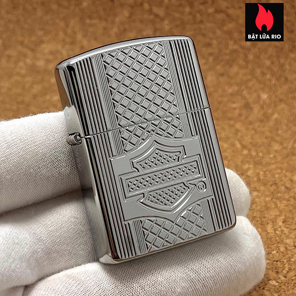 Zippo 2023 Harley Davidson Deep Carve Armor & Butane Insert Zippo 14