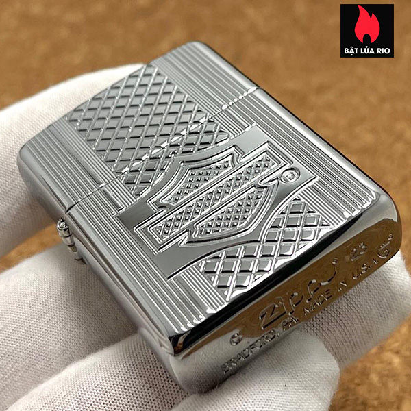 Zippo 2023 Harley Davidson Deep Carve Armor & Butane Insert Zippo 16