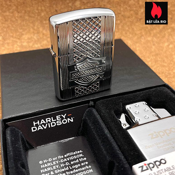 Zippo 2023 Harley Davidson Deep Carve Armor & Butane Insert Zippo 7