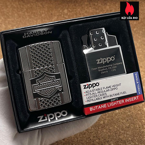 Zippo 2023 Harley Davidson Deep Carve Armor & Butane Insert Zippo 8