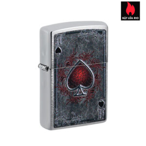 Zippo 47185 - Zippo Antiqued Ace Brushed Chrome