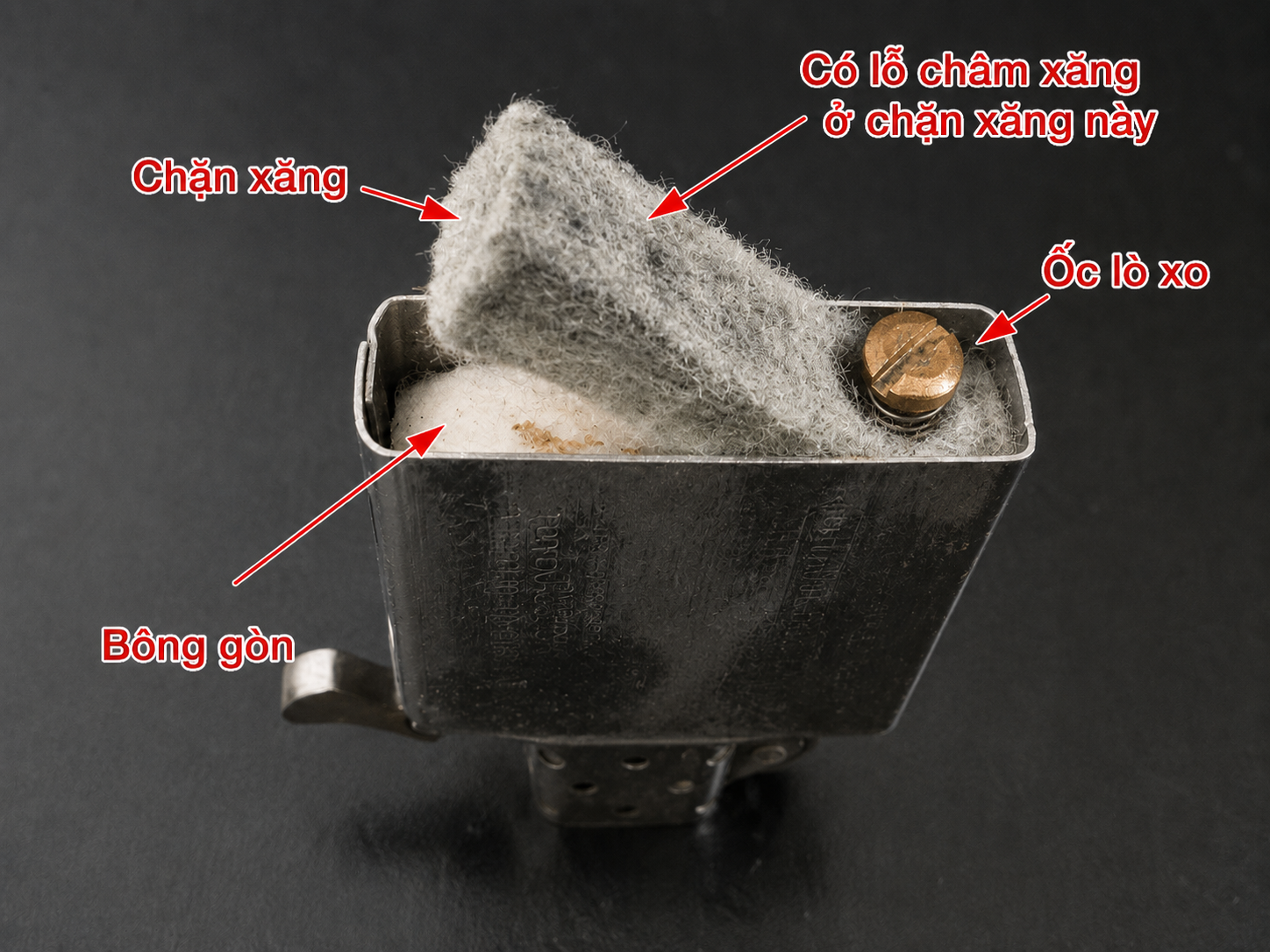 Miếng chặn xăng Zippo chính hãng