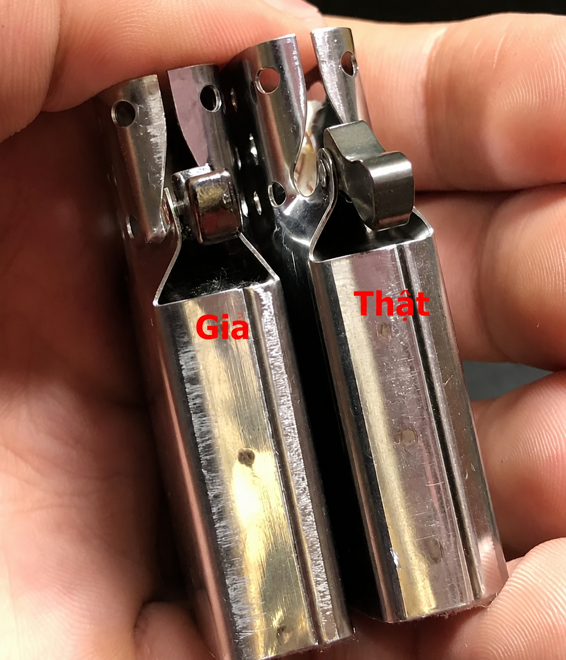 So sánh ruột Zippo chính hãng và ruột Zippo giả
