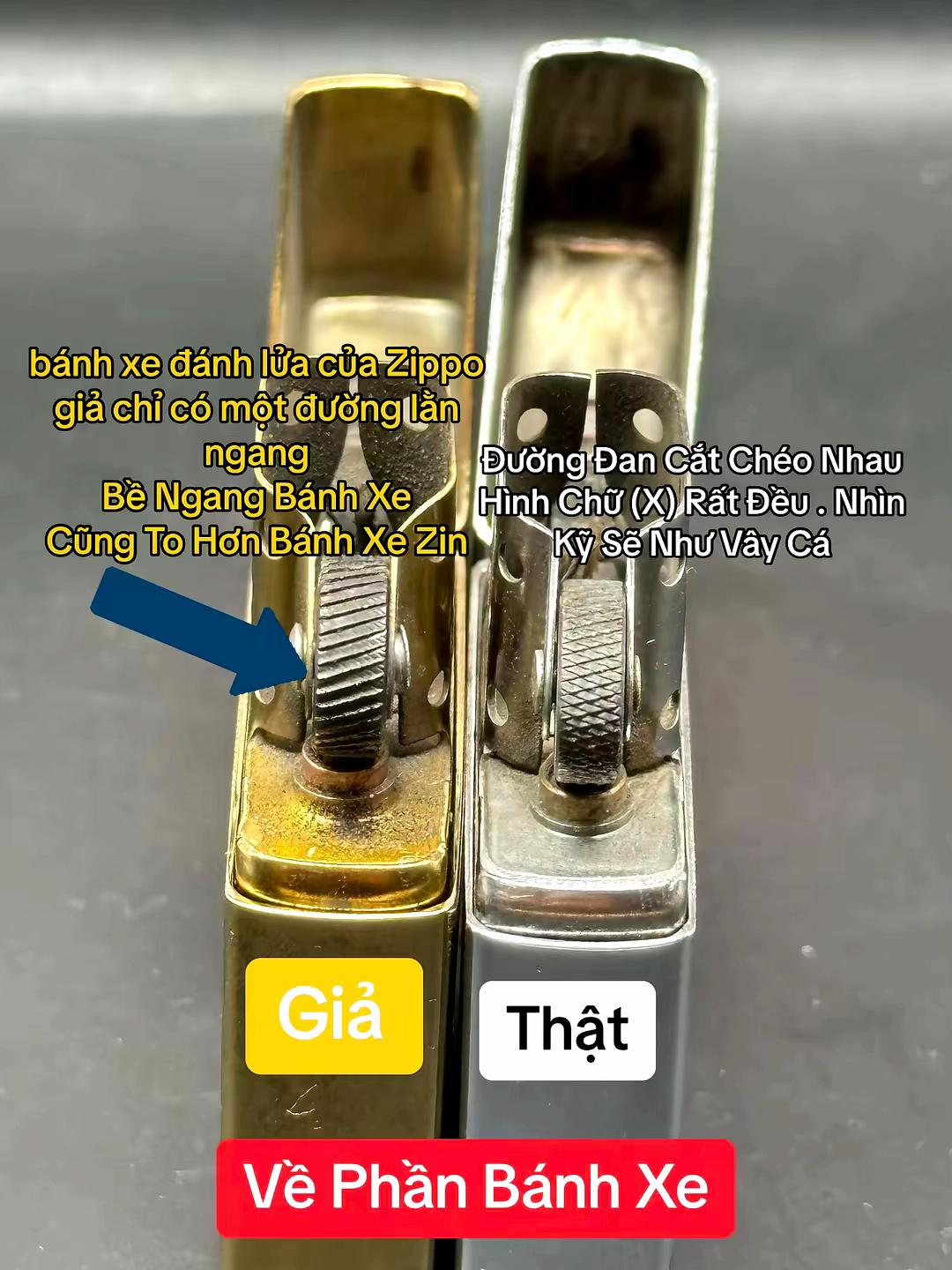 So sánh nhận biết Zippo thật giả