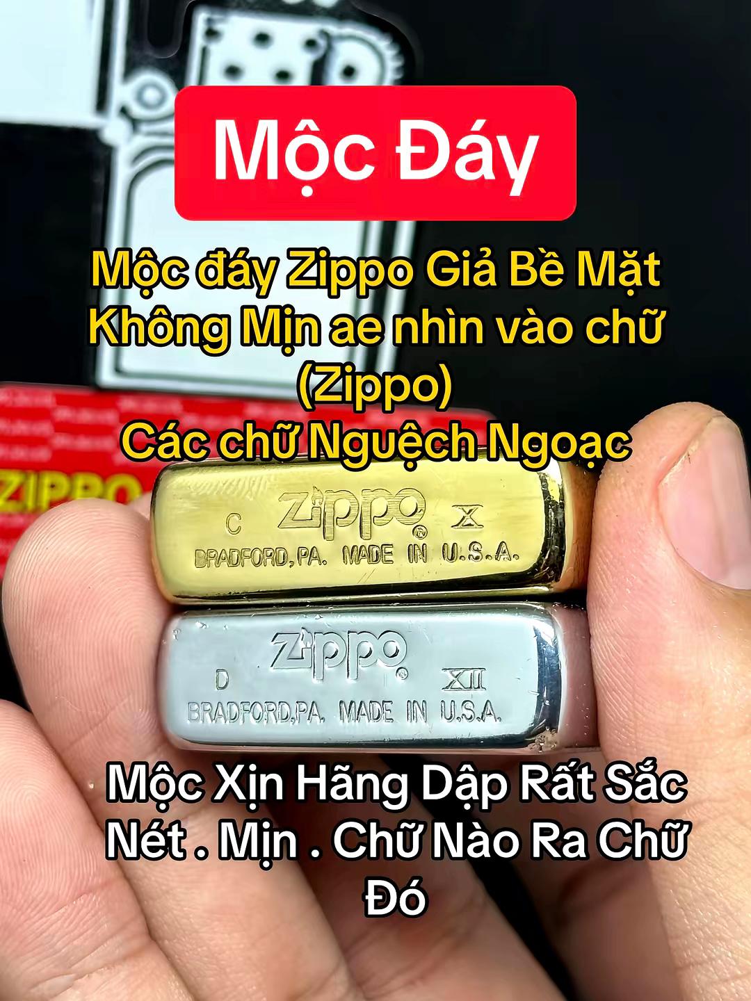 So sánh nhận biết Zippo thật giả