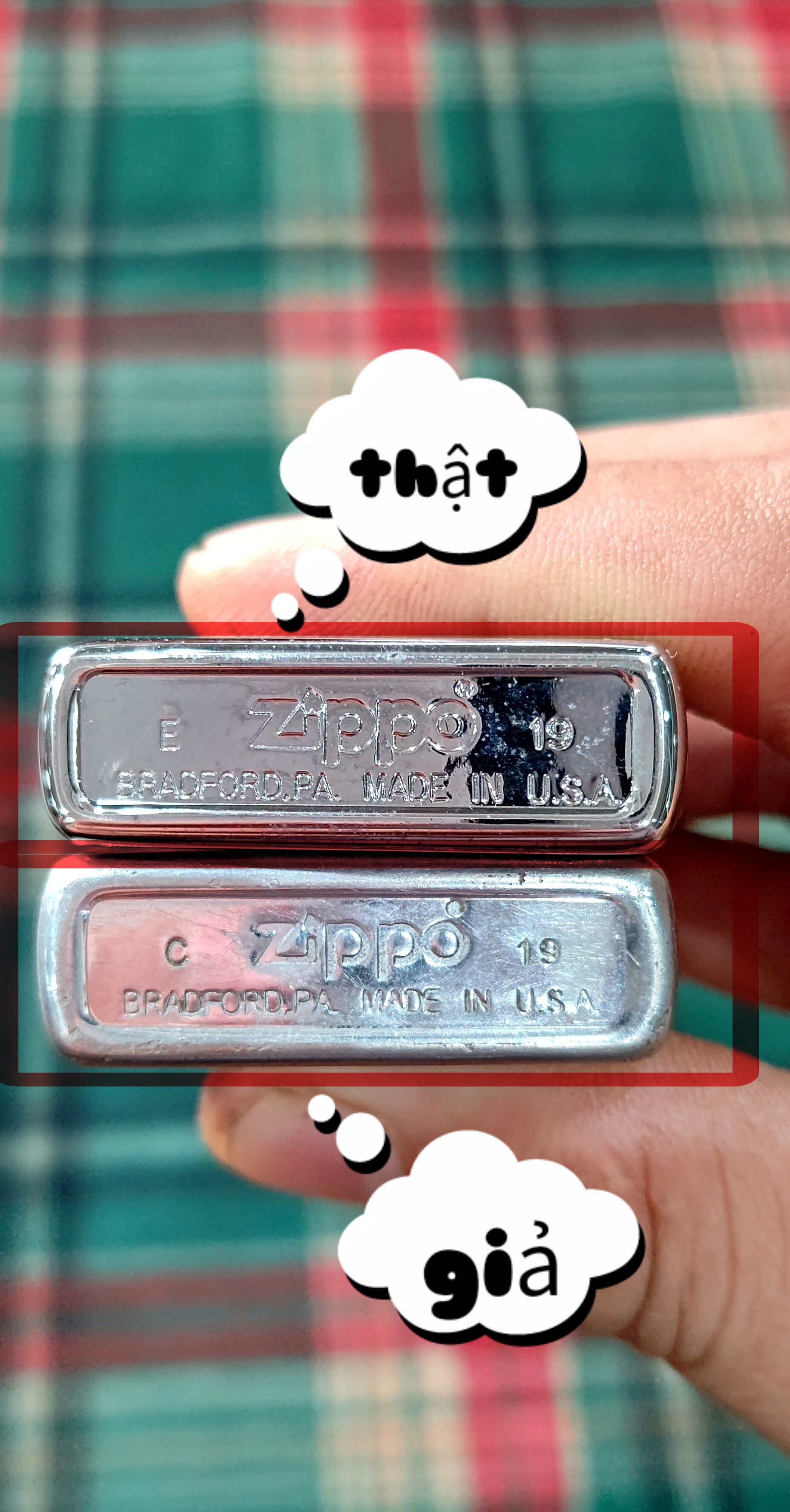 So sánh nhận biết Zippo thật giả 