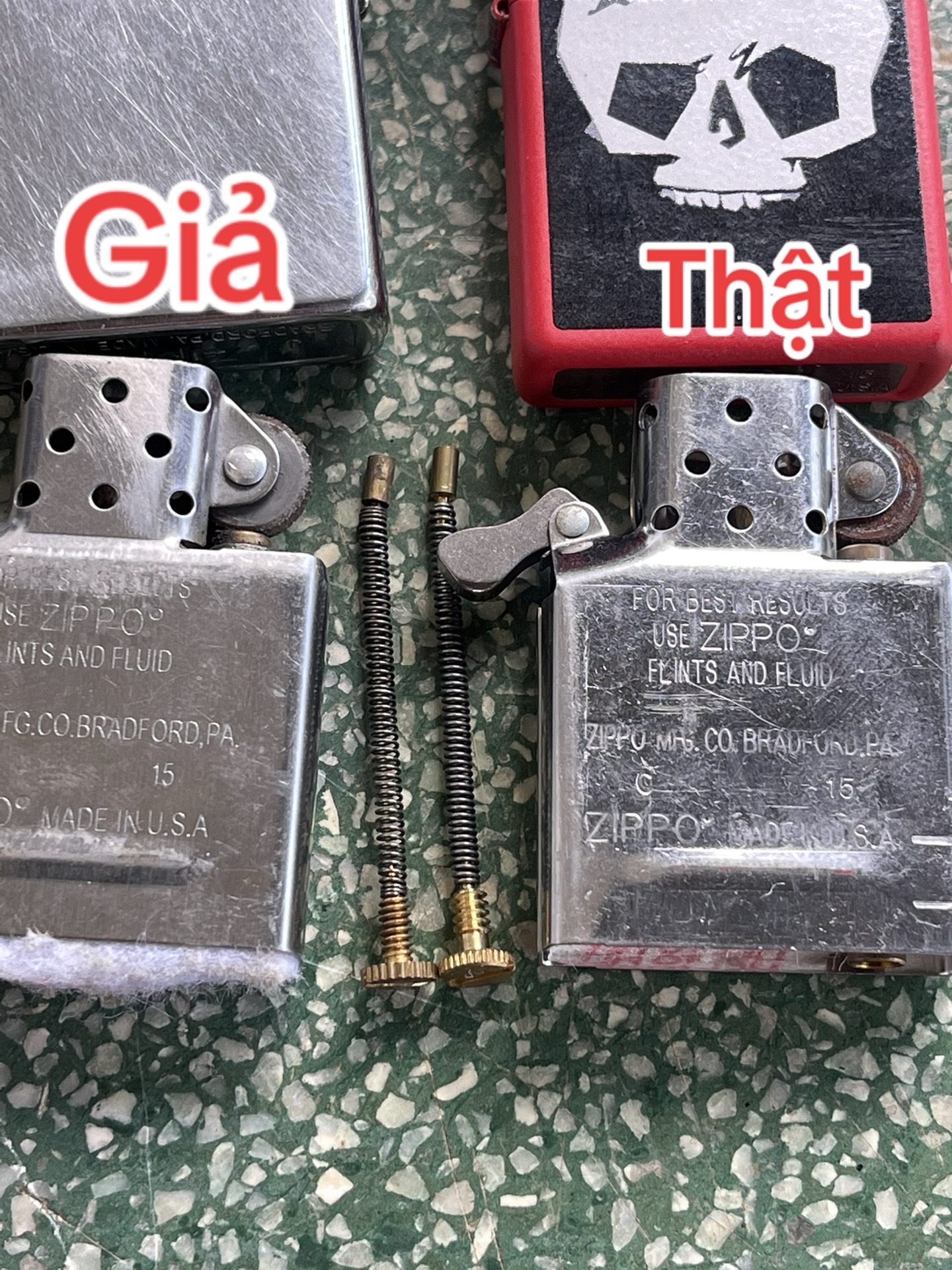 So sánh nhận biết Zippo thật giả