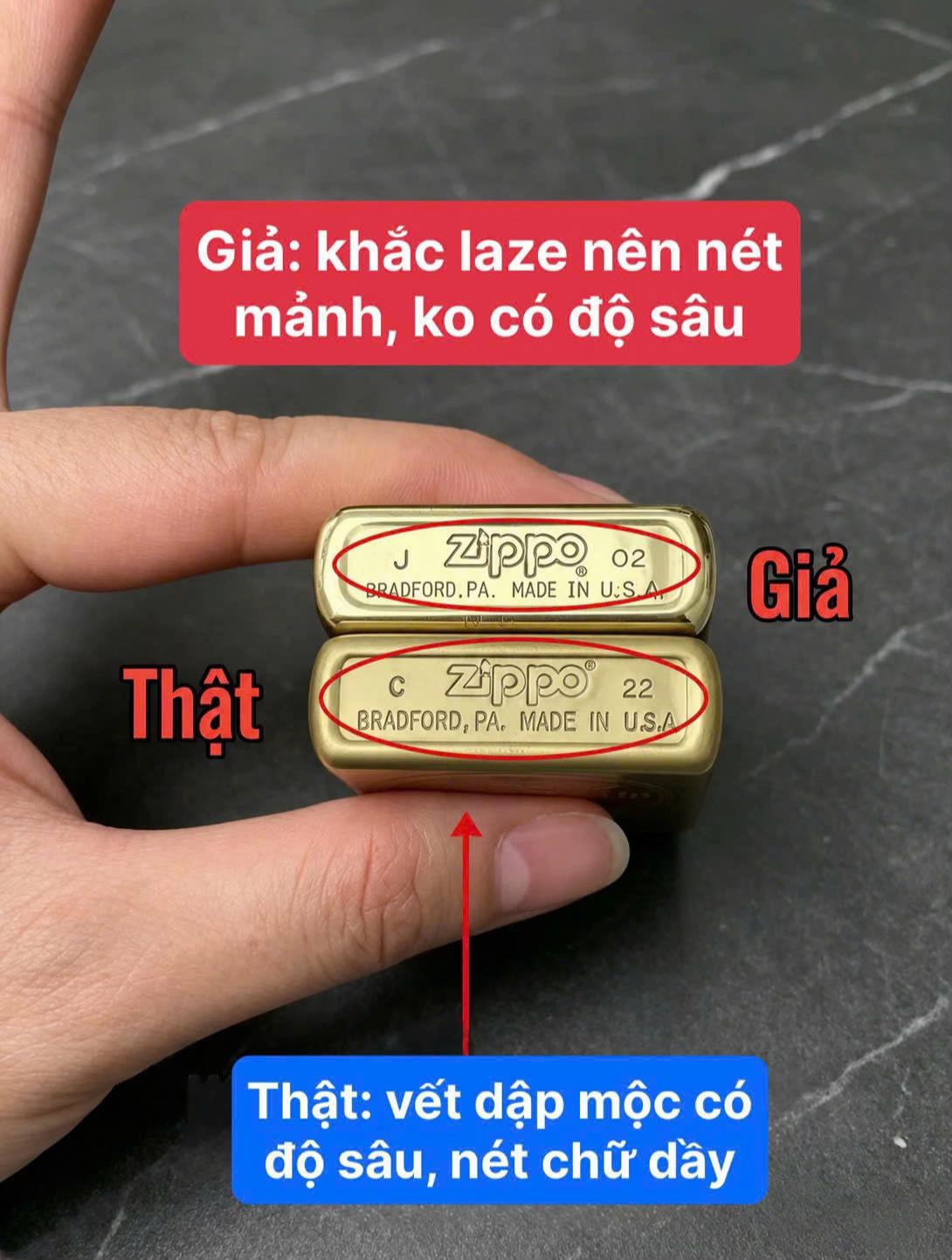 So sánh nhận biết Zippo thật giả