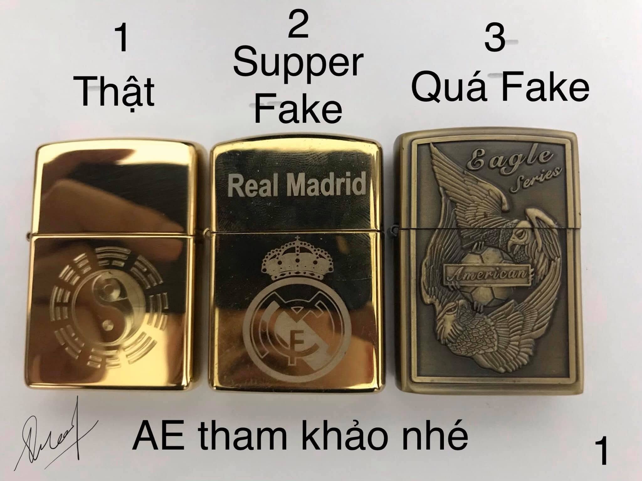 So sánh nhận biết Zippo thật giả 