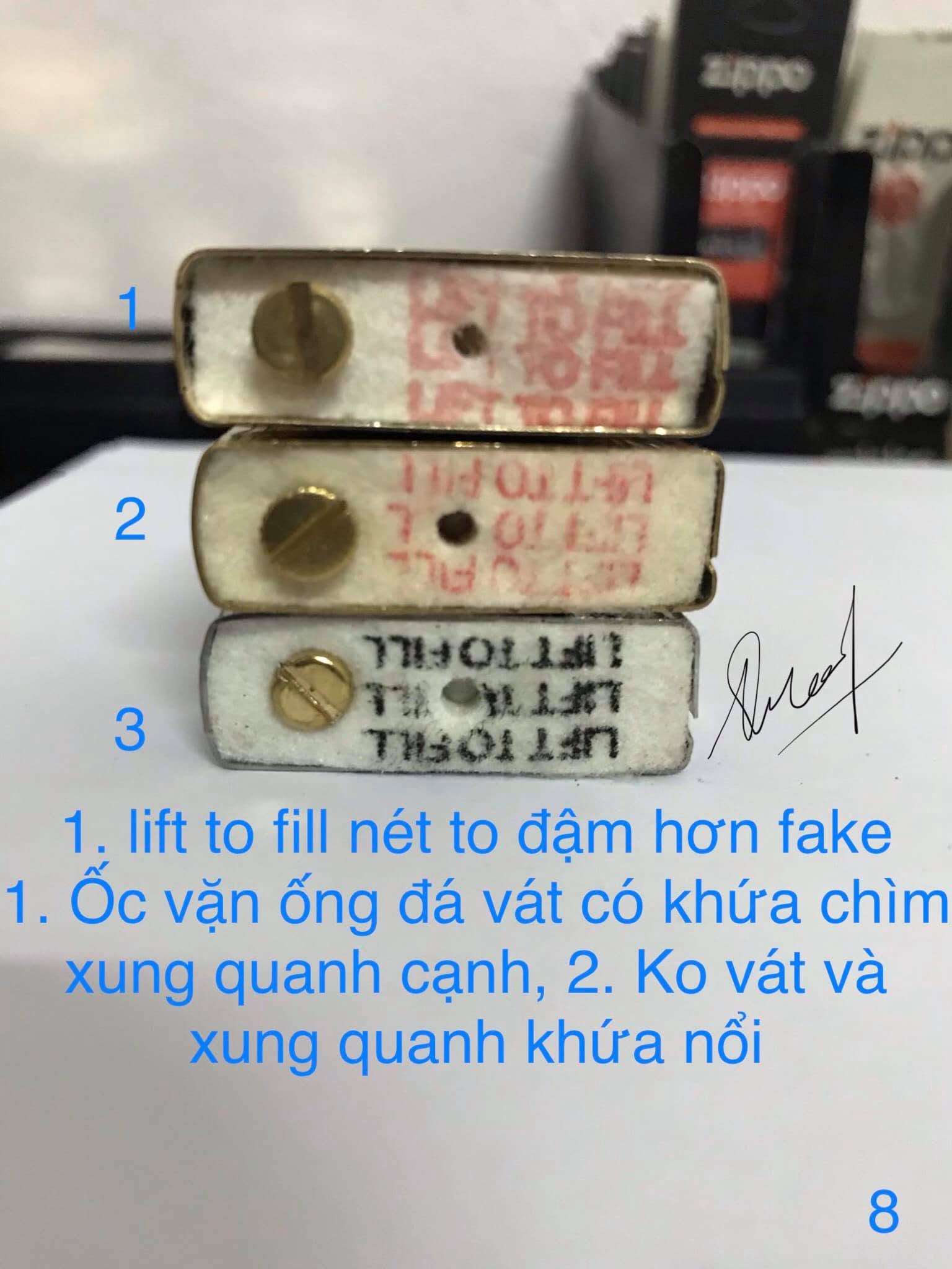 So sánh nhận biết Zippo thật giả 