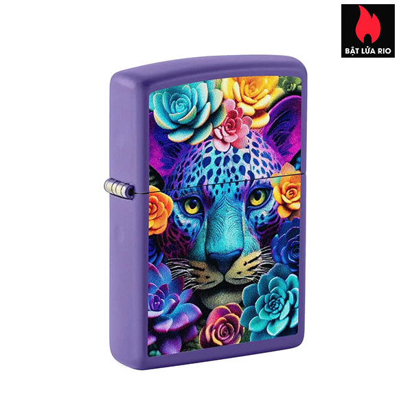 Home 53 Zippo 47449 - Zippo Floral Leopard Purple Matte