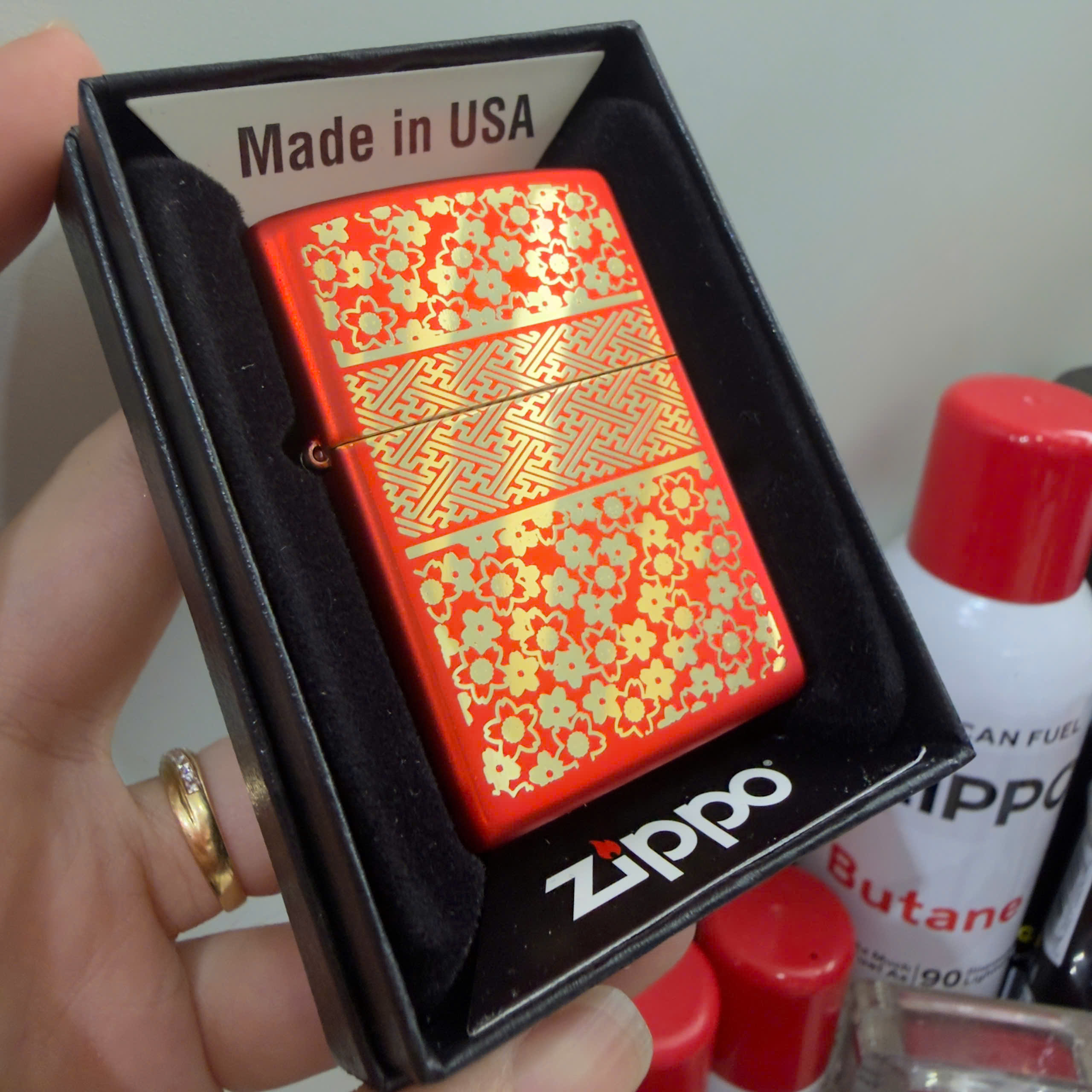 Home 77 #SALE XẢ KHO Zippo Kimono Inspired Metallic Red 48493