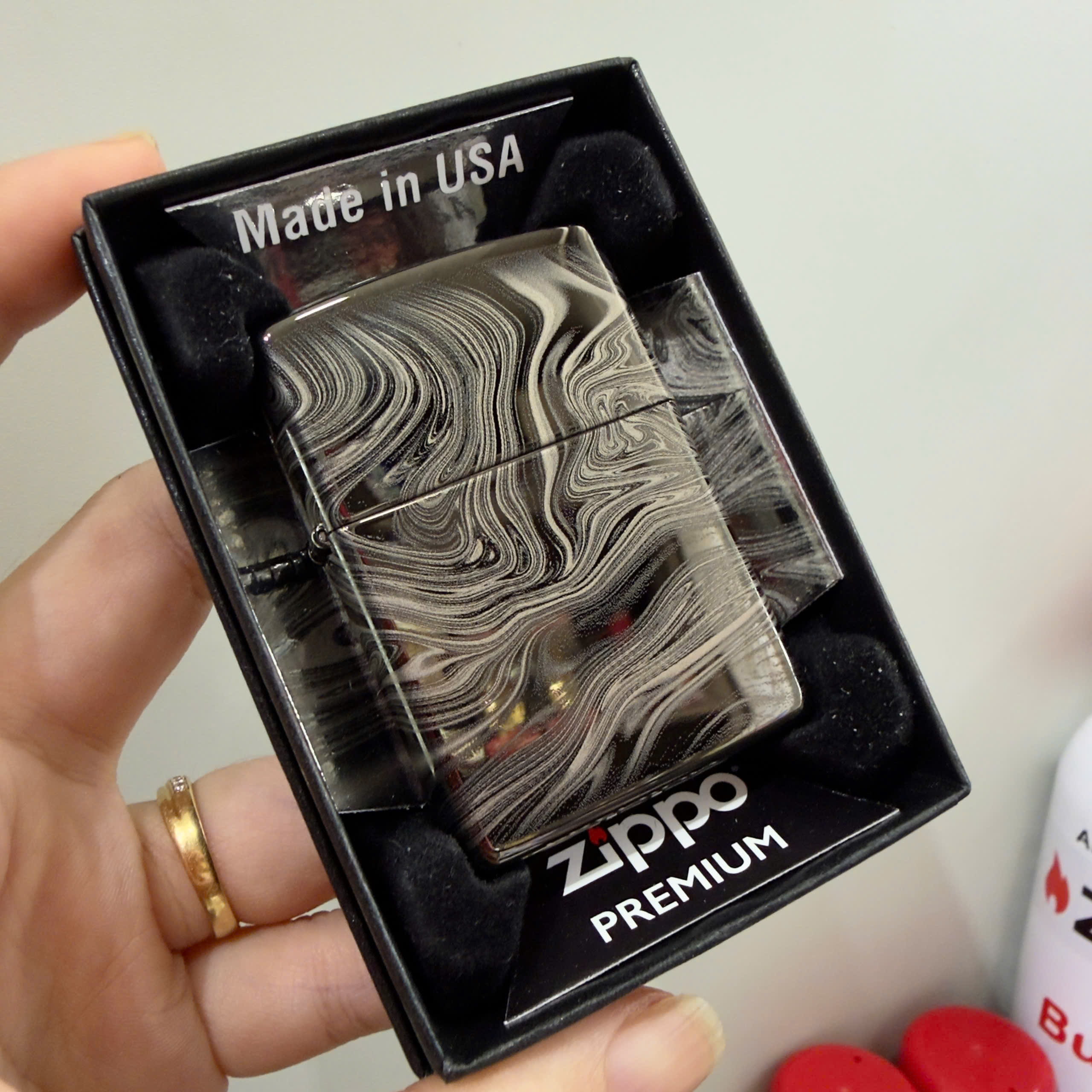 Home 81 #SALE XẢ KHO Zippo Marble Pattern Design High Polish Black 49812