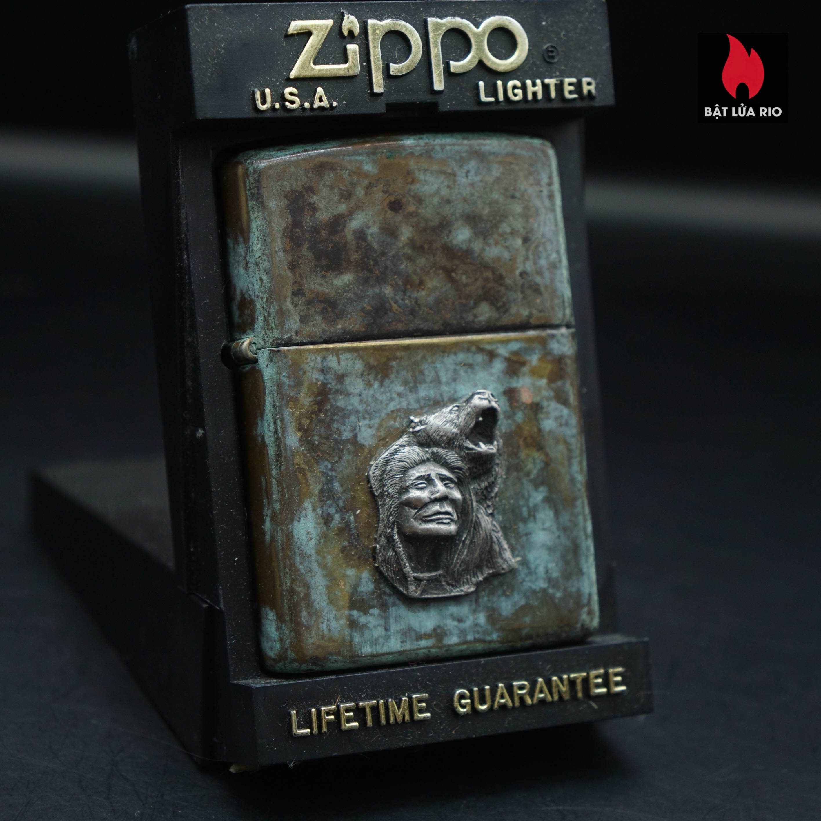 Zippo La Mã 1991 – Đồng Phủ Giả Cổ – Miếng Ốp Dán Nổi 2 Mặt – Emblem Thổ Dân Đội Đầu Gấu 30 Zippo La Mã 1991 – Đồng Phủ Giả Cổ – Miếng Ốp Dán Nổi 2 Mặt – Emblem Thổ Dân Đội Đầu Gấu 1