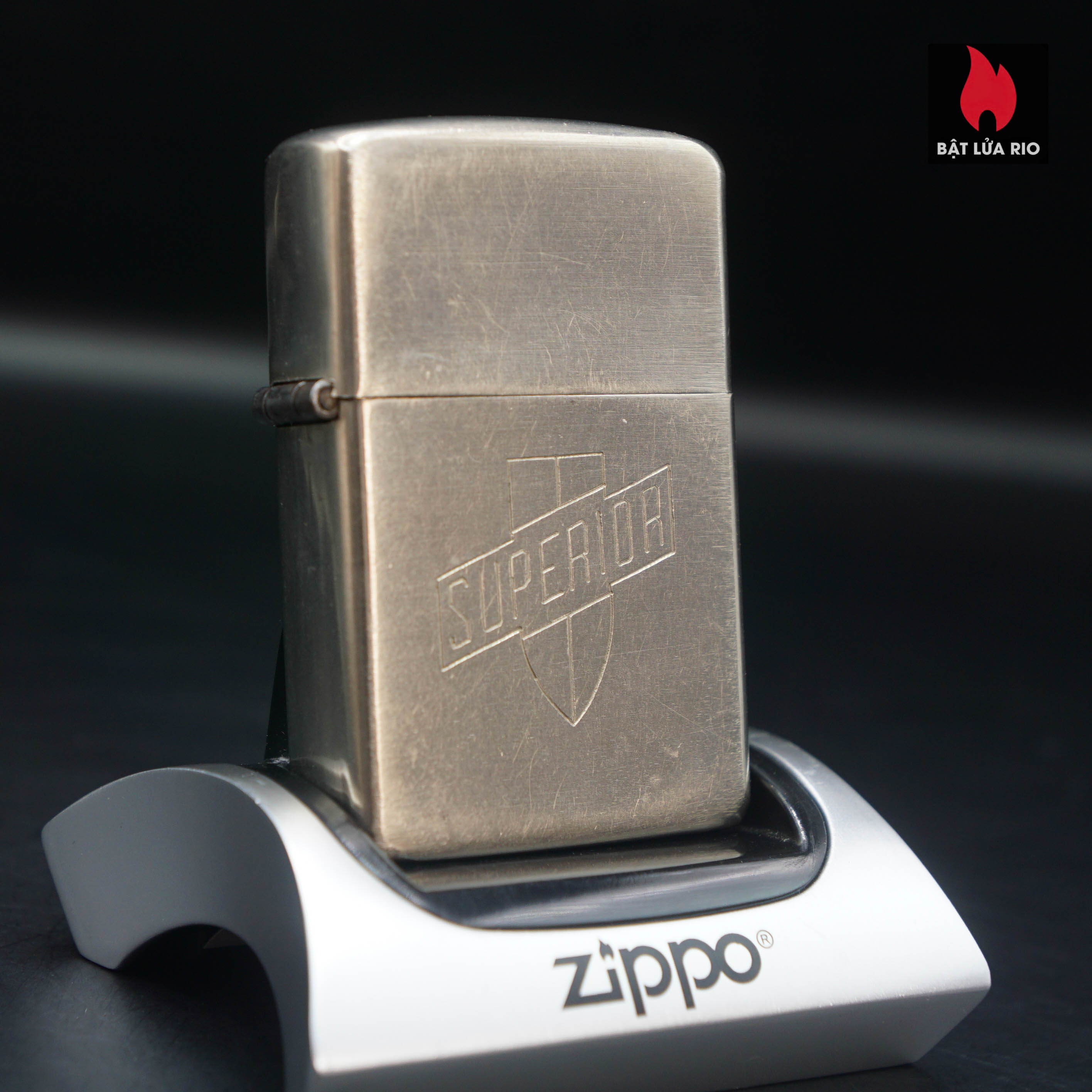 Home 45 Zippo Xưa 1946 – Full Nickel – Vỏ Nickel – Ruột Nickel – Chủ Đề Superior Petrol