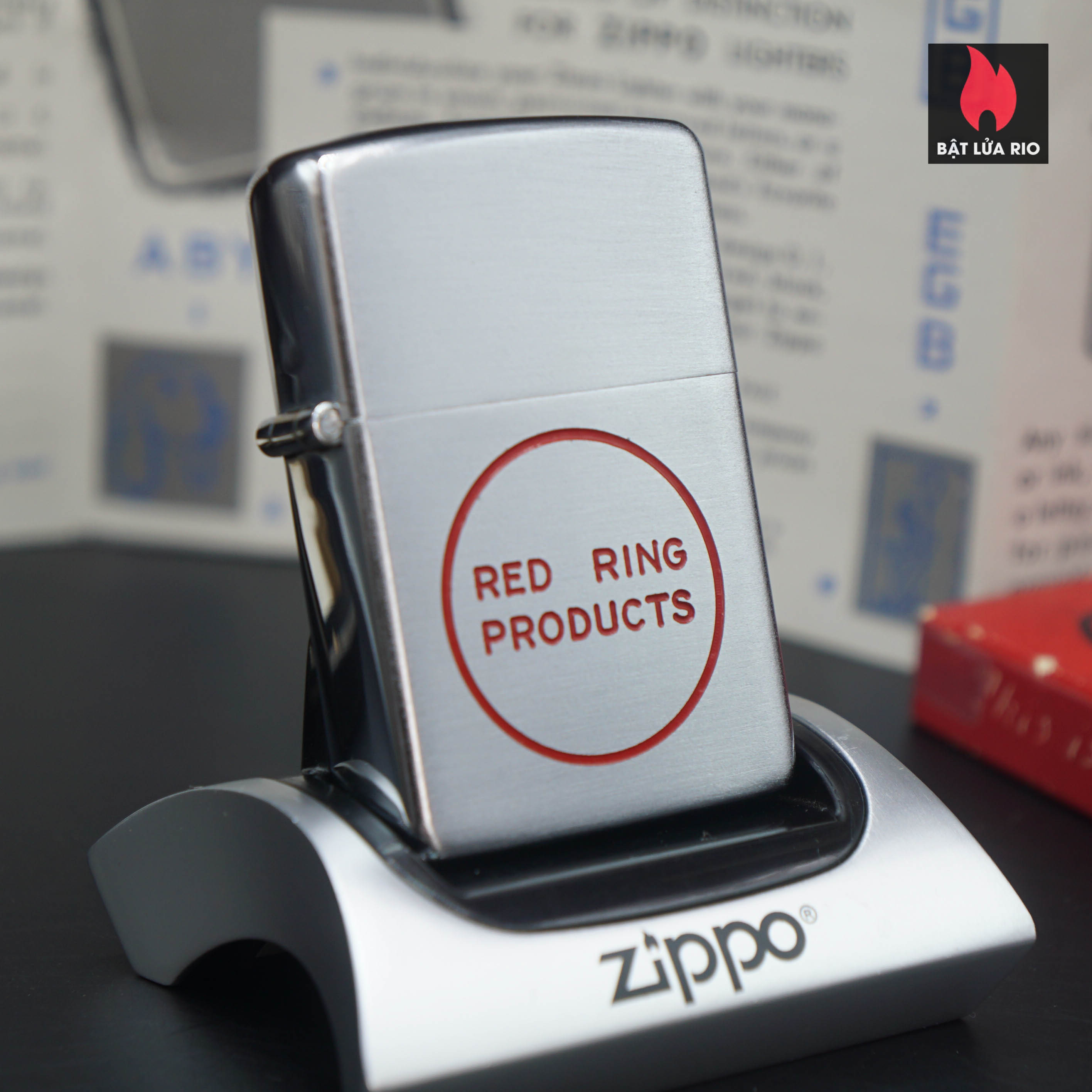 Home 41 Zippo Xưa 1947 – 1949 – Vỏ Đồng – Ruột Nikel – 3 Chấu Mập Ụ – Red Ring Products
