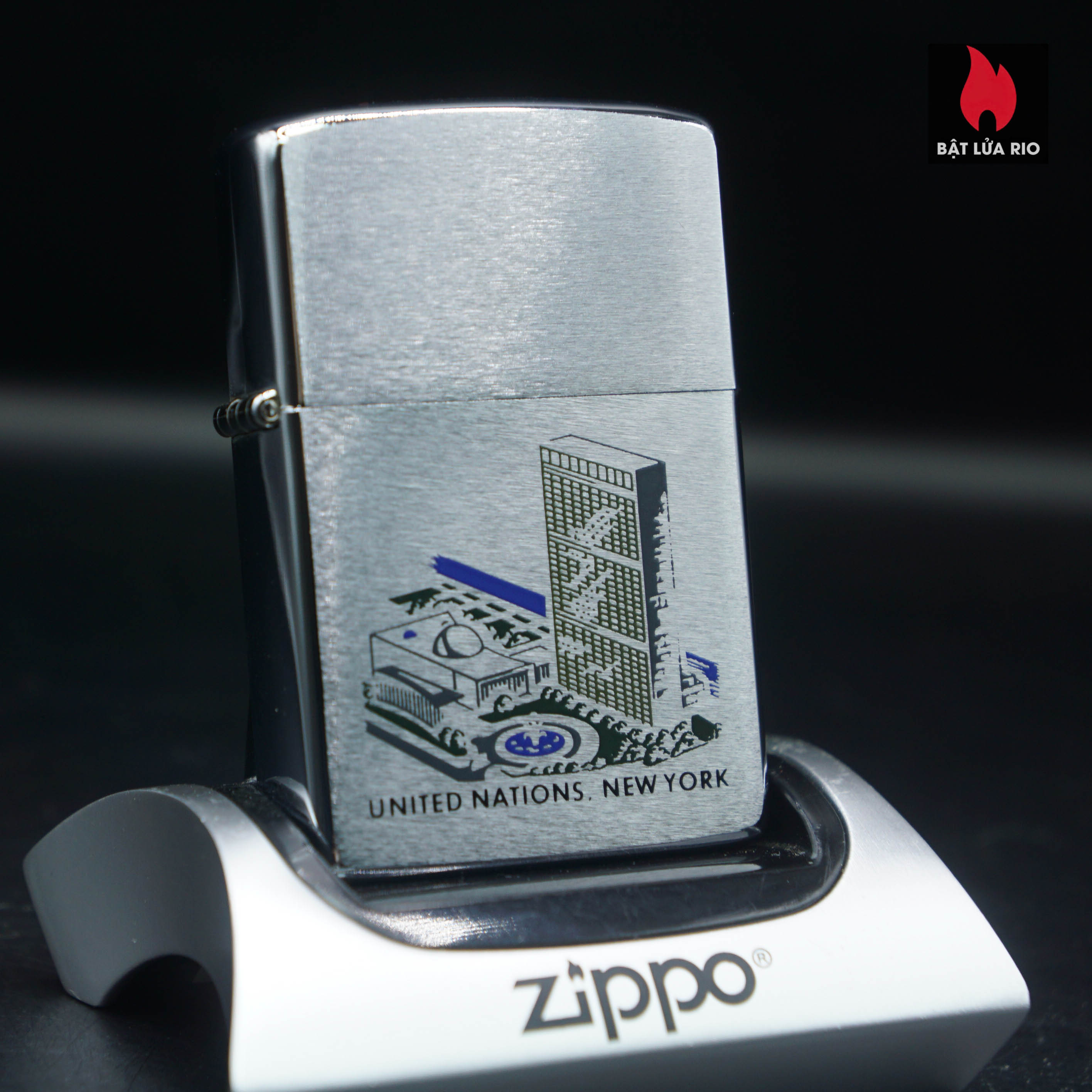 Zippo Xưa 1984 – United Nations New York – Trụ sở Liên Hợp Quốc