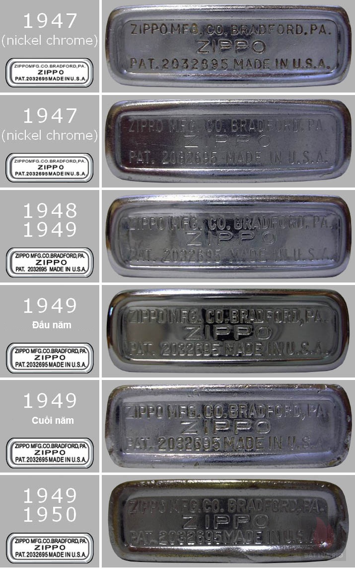 Mã Đáy Zippo Là Gì? Cách Đọc Mộc Đáy Và Xác Định Năm Sản Xuất Zippo 103 Mộc đáy Zippo cổ giai đoạn 1947 - 1950