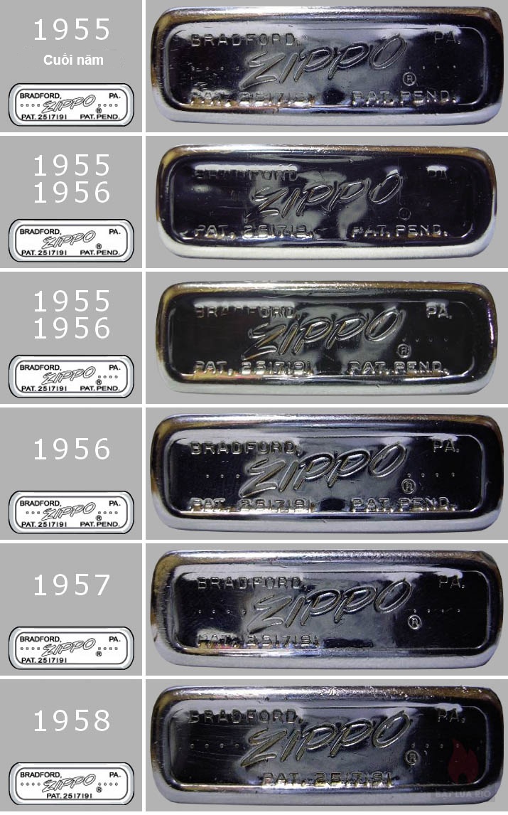 Mã Đáy Zippo Là Gì? Cách Đọc Mộc Đáy Và Xác Định Năm Sản Xuất Zippo 70 Mộc đáy Zippo cổ giai đoạn 1955 - 1958