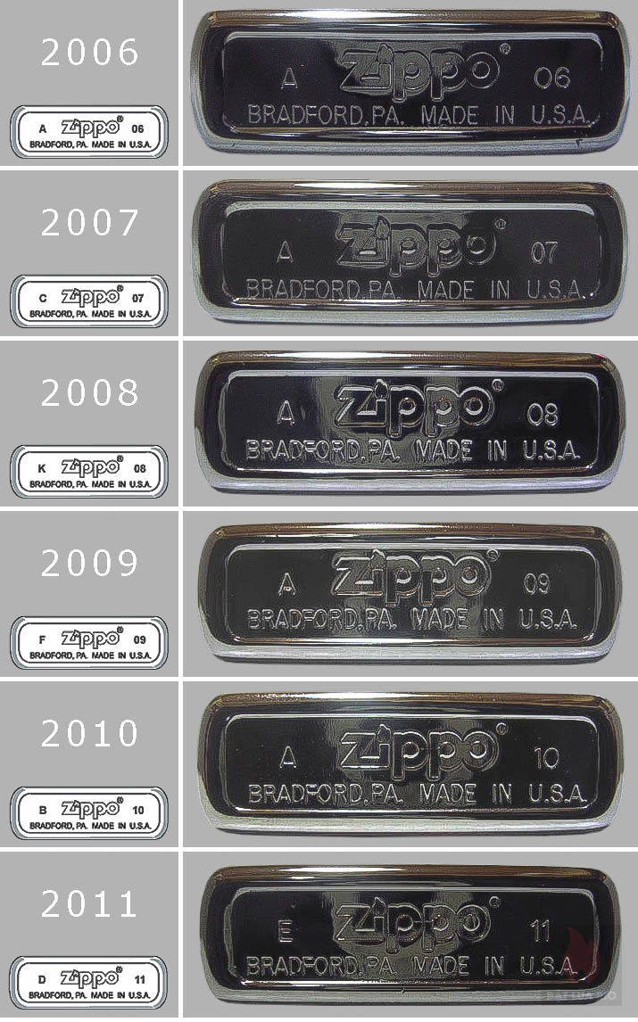Mã Đáy Zippo Là Gì? Cách Đọc Mộc Đáy Và Xác Định Năm Sản Xuất Zippo 115 Mộc đáy Zippo giai đoạn 2006 - 2011