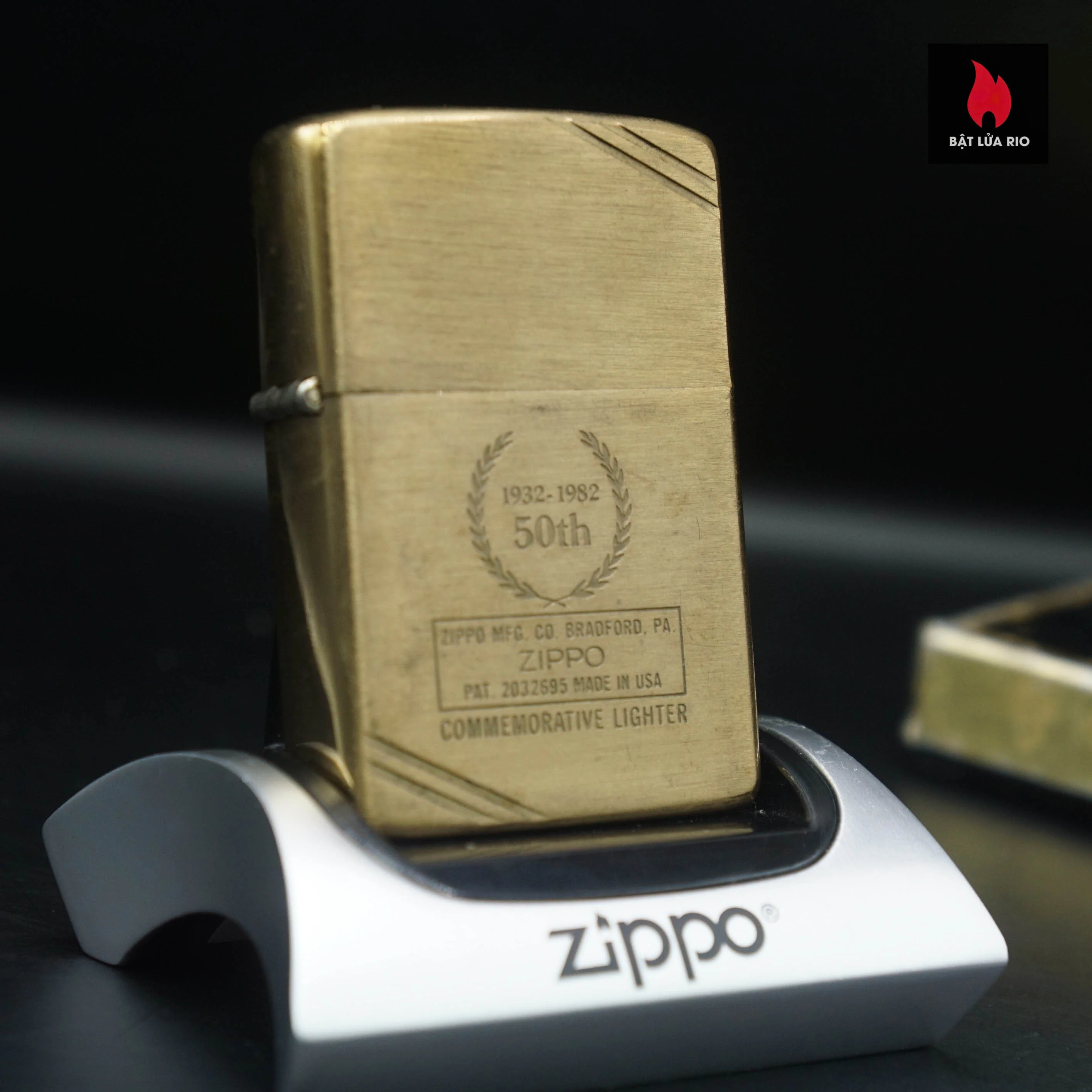 Home 48 Zippo Chu Niên 1932-1982 – Đồng Khối – Commemorative 1932-1982 50th Anniversary – Chủ Đề Bông Lúa